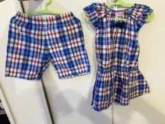 Hot Biscuits ワンピース90&パンツ100 男女双子　リンクコーデ