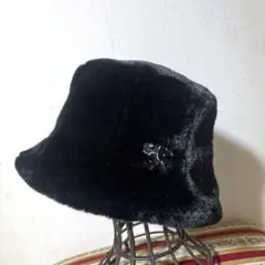 ANTEPRIMA アンテプリマ 黒 フィオーリファーバケットハット