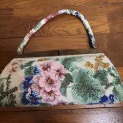 花柄ビーズ刺繍 和装用バッグ 元箱付き