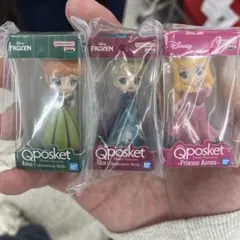 Qposket ディズニー　ミニチュアコレクション３　アナ エルサ オーロラ