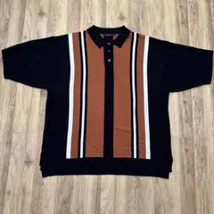 niko and... ニコアンド 半袖 ストライプ ニットポロシャツ