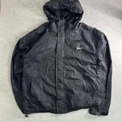 NIKE 90s ナイロンジャケット ジップアップ ブラック 黒 L