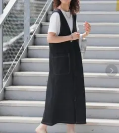 体型カバー ロングワンピース