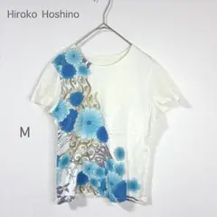 【ヒロコ コシノ】Tシャツ M 花柄 コットン 半袖 日本製 スタイルアップのサムネイル