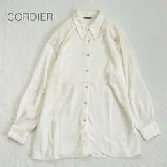 【コルディア】サテンワッシャーシャツ ブラウス 長袖 シワ加工 日本製【L】美品のサムネイル