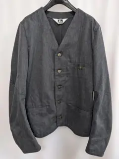 美品　BEN DAVIS ワークジャケット L グレー ヘリンボーン風 Vネック