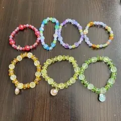 多色ビーズブレスレット7個セット