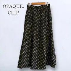 【オペークドットクリップ】ドットロングスカート フレア 水玉 M ゴム マキシ