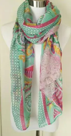 ストール グリーンメイン ① 柔らか素材 緑 冷え対策 日焼け対策