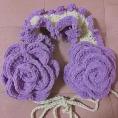 ハンドメイド イヤーマフ ヘッドドレス バラモチーフ