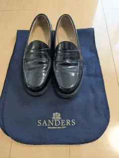 SANDERS 黒 ローファー US 6 1/2　UK5 1/2のサムネイル