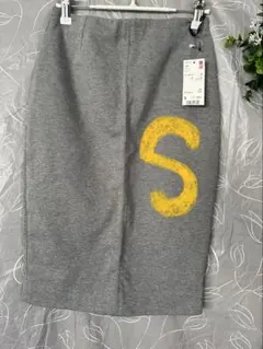UNIQLO ユニクロ　ポンチペンシルスカート　ライトグレー S