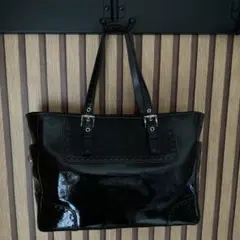 COACH エナメル トートバッグ ブラックのサムネイル