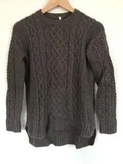 無印良品　ケーブルニットセーター ダークブラウン　Mサイズ