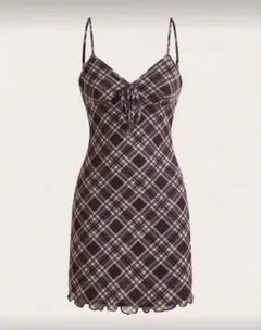 レイヤード ワンピース ブラウン 春服