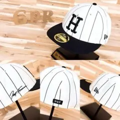 レア/廃番【ニューエラ×ハフ】限定コラボ クラシック ストライプ キャップ黒×白