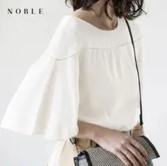 Noble とろみ レーヨンサンドウォッシュハシゴ刺繍ブラウス F ホワイトのサムネイル