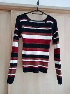 ストライプ 長袖 トップス Lサイズ