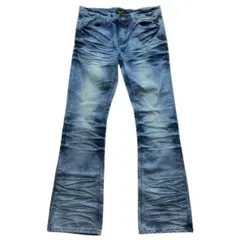 レア新品00s y2k鬼ヒゲフェードフレアデニム平成ギャルお兄系ギャル男渋谷V系