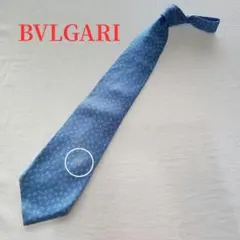 【訳あり】ブルガリ ネクタイ 水色 小紋柄 シルク素材 上品 【n4921】