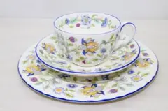 ミントン ハドンホール ブルー カップ&ソーサー ケーキディッシュ 3点セット