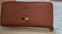 新品 未使用 COACH コーチ スヌーピー 長財布 茶 F53773 ブラウン