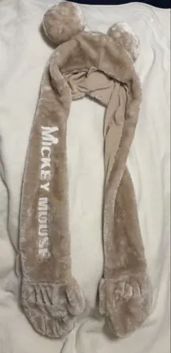 ミッキーマウス 耳付きファー帽子