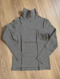 無印良品　タートルネック　カットソー　ボーダー