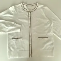 エニィスィス　オンワード　バイカラーニットカーディガン　M　羽織　上品