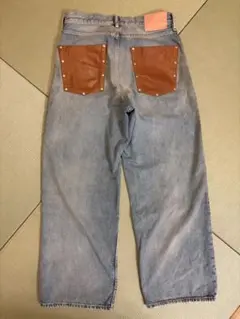 Acne Studios レザーパッチ デニムパンツ　最終値下げのサムネイル