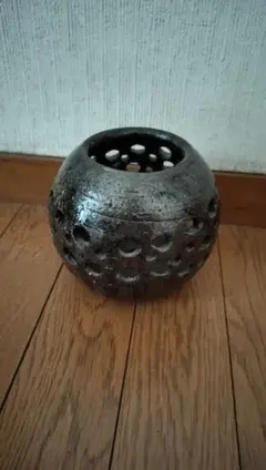 益子焼　穴あきデザイン 陶器製キャンドルホルダー　ランプシェード