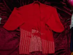 ニット　羽織　ウール　着物　昭和レトロ　Vintage