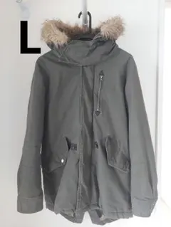 お値下げ L SUN DOGS オリーブグリーン モッズコート ファー付き