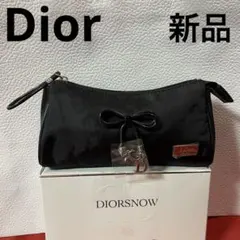 新品　Diorディオール　ノベルティ　ポーチ　クロ　チャーミングなロゴリボン