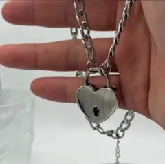 トレンドネックレス 金アレ 【爆売】 シルバーハートキー サージカルステンレス