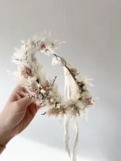 記念日を彩るプリザーブドフラワーの花冠 kids pink ver.