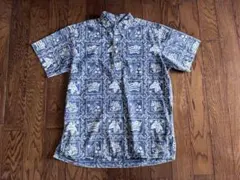 レインスプーナー ラハイナセーラー プルオーバー アロハシャツ 紺 M