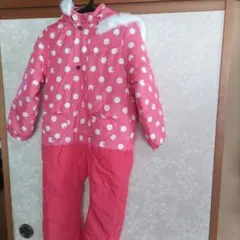子ども用ピンク水玉ジャンプスーツ