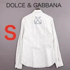 ドルチェ&ガッバーナ 長袖シャツ リネン混 ストライプ バンドカラー 