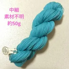 【新品】スキーヤーン 中細 毛糸 トップ染 色番号5037 ターコイズ