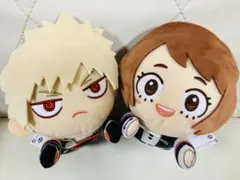 僕のヒーローアカデミア　ピタッとくつろぎぬいぐるみ　爆豪　お茶子　2種セット