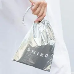 【新品】SHIRO シルバー 巾着ポーチ