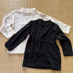 長袖カットソーセット 90cm 花柄・黒