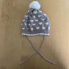 H&M ベビー　ニット帽　ポンポン　ハート