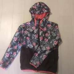 ROXY　ウィンドブレーカー ボタニカル柄 ロゴ 裏メッシュ M ネイビー系のサムネイル