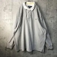 B1724古着　トレーナー　スウェット　ワンポイント　グレー　白