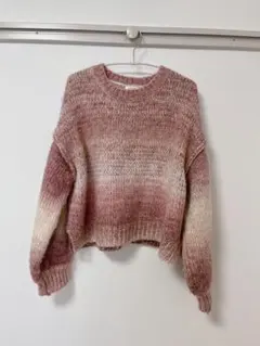 ピンク系グラデーション ニットセーター Mサイズ LOWRYSFARM