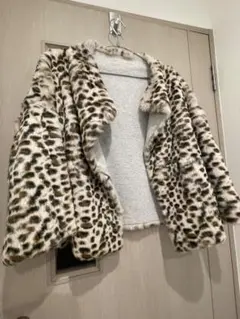 レオパード柄 ラビットファーコート