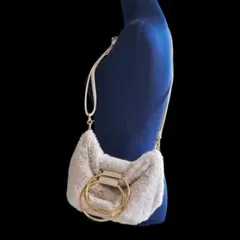 バーバリーブルーレーベルクレストブリッジ ファー2wayショルダーバッグ