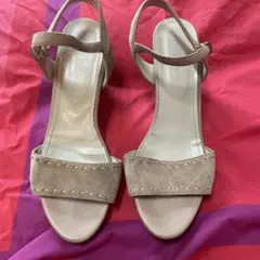 oriental trafficベージュ ストラップサンダル ヒール　10cm